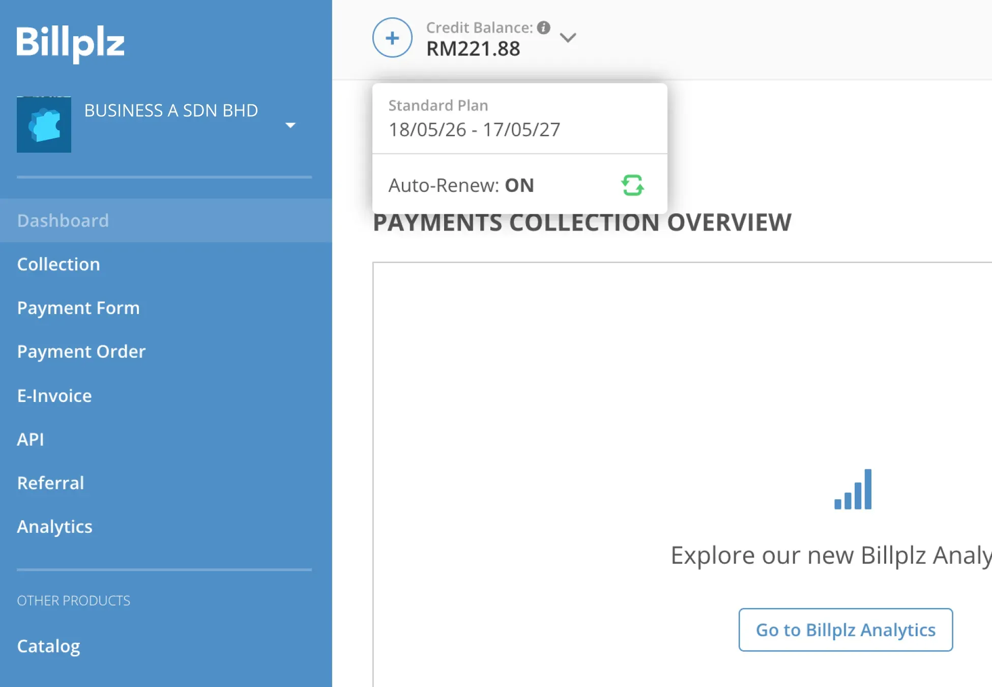 Billplz Auto-Renew Status - Clicking the refresh status icon to modify active renewal preferences.